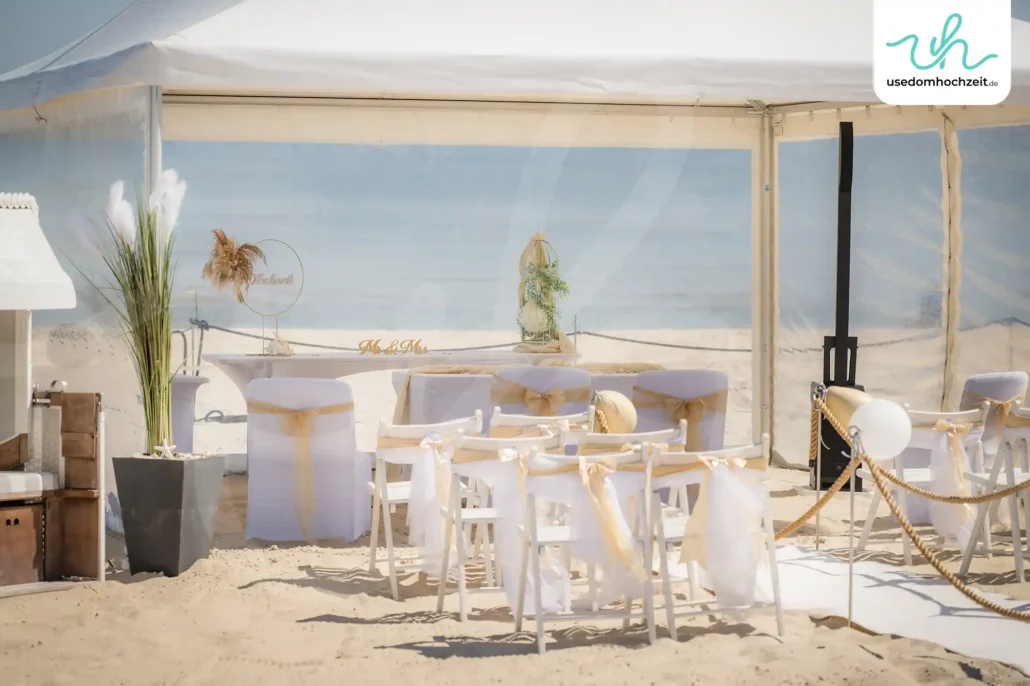 Strandhochzeit Usedom in Ahlbeck Zelt am Strand