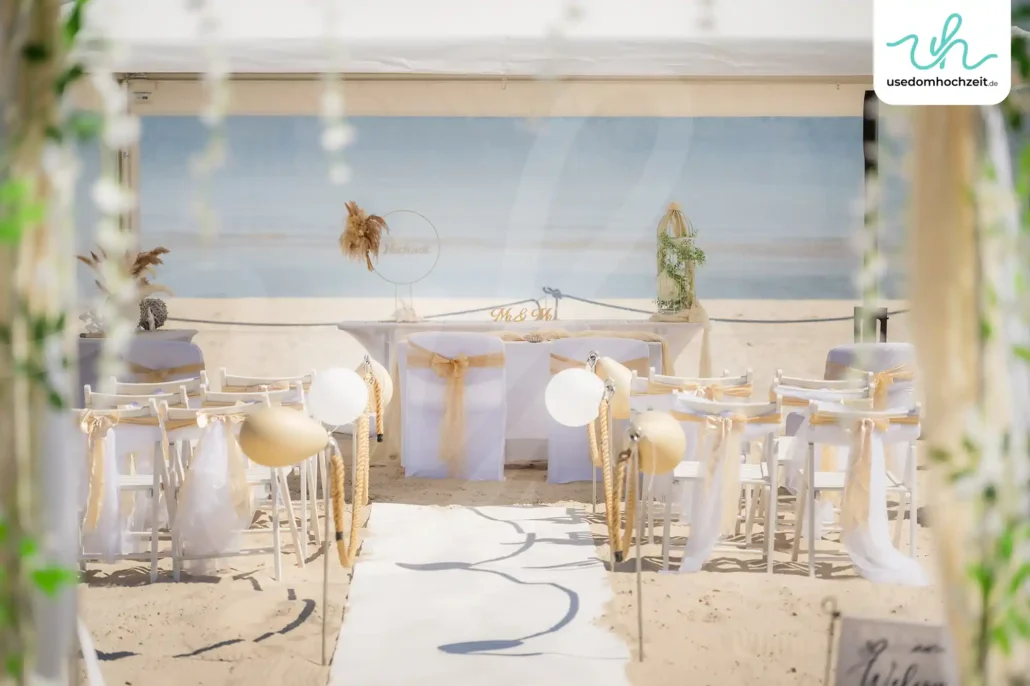 Strandhochzeit Usedom in Ahlbeck Blick auf das Meer