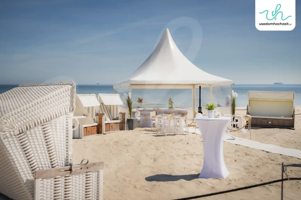 Strandhochzeit Usedom in Ahlbeck Zelt am Strand