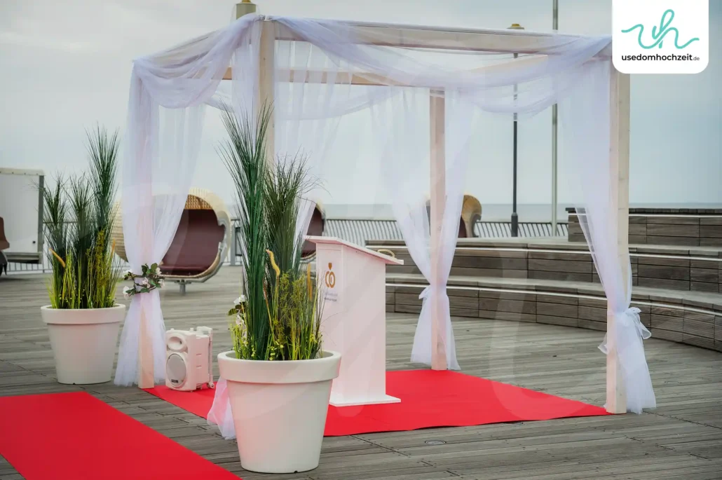 Freie Trauung Seebrücke Koserow Pavillon und Trauort
