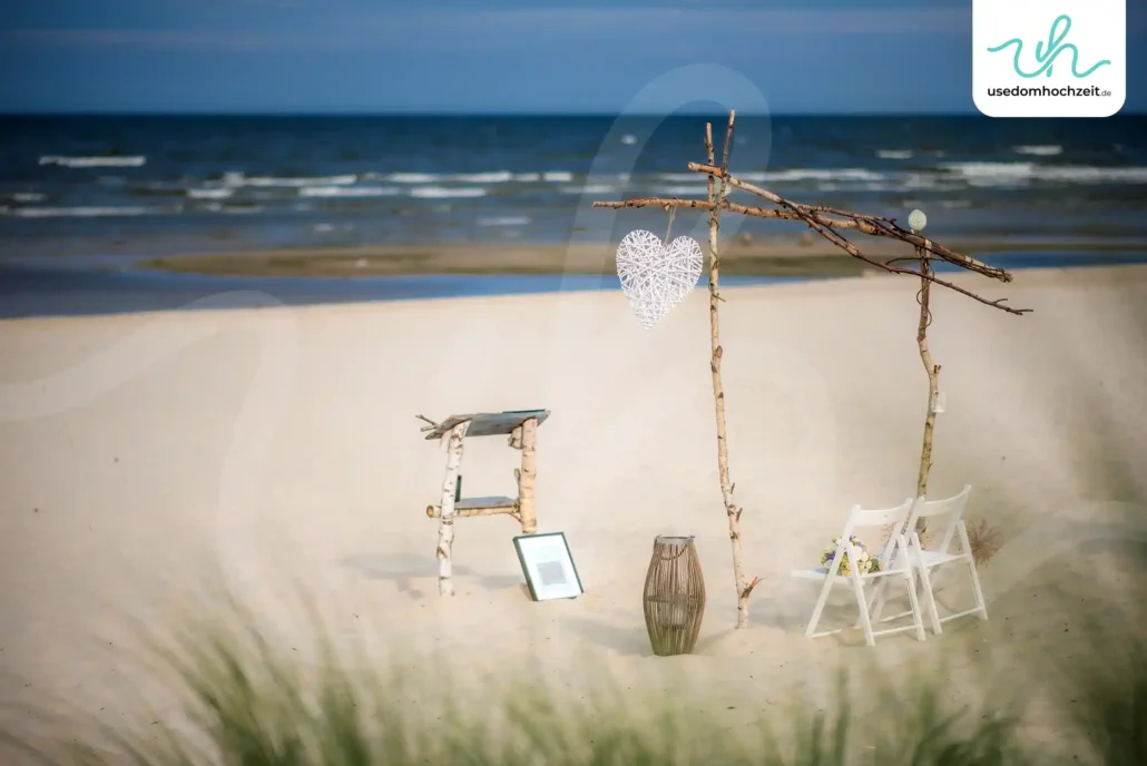 Freie Trauung am Strand Blick von den Dünen