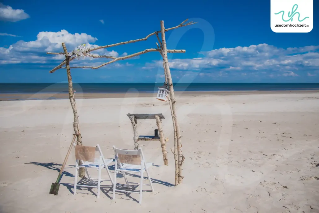 Freie Trauung am Strand Aufbau